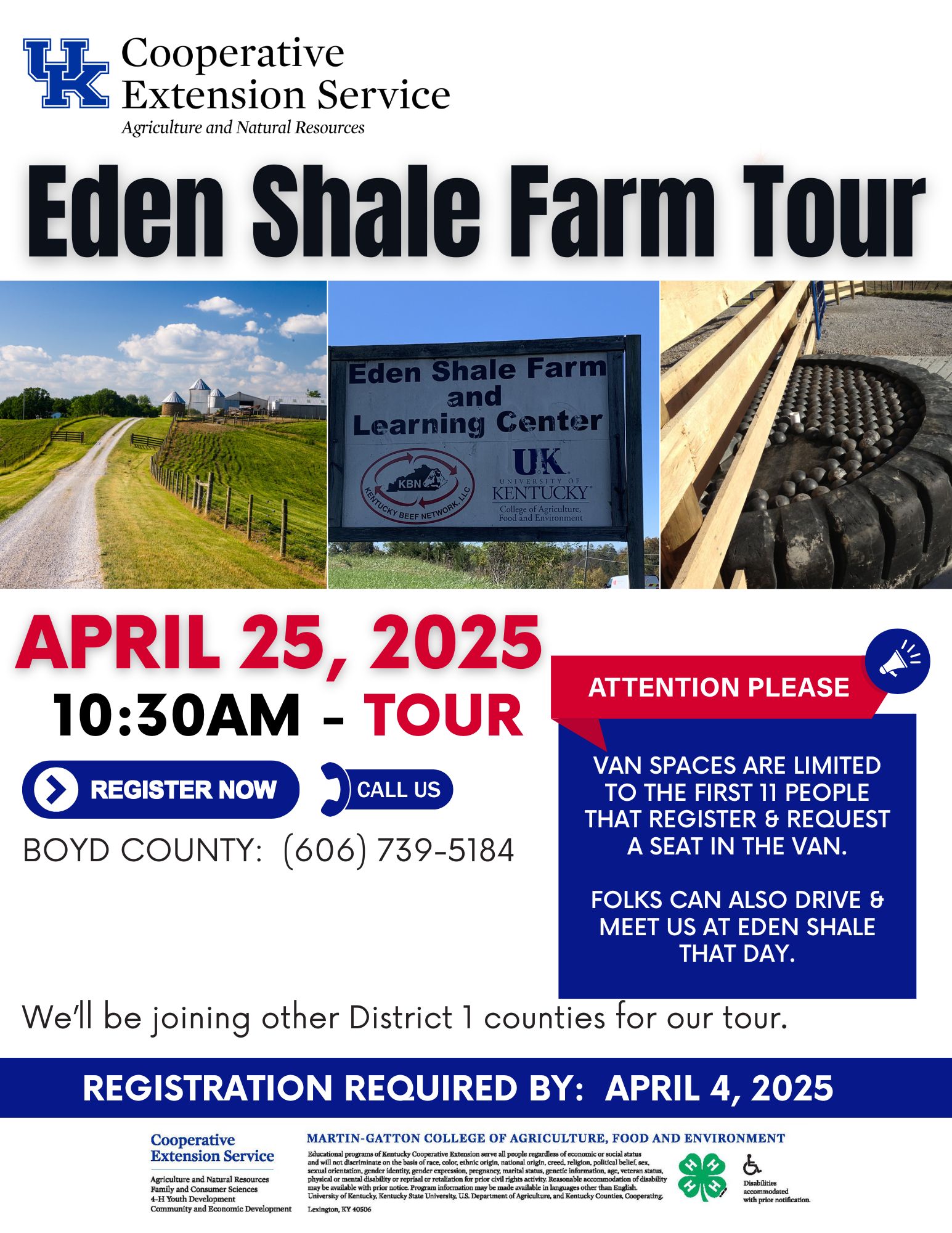 Eden Shale Farm Tour Flyer