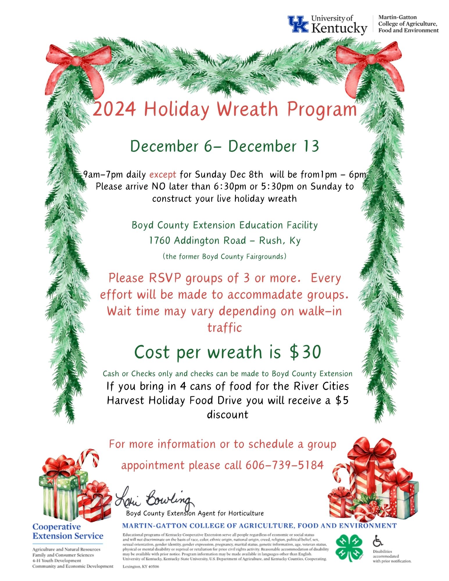 2024 Holiday Wreath Program Poster