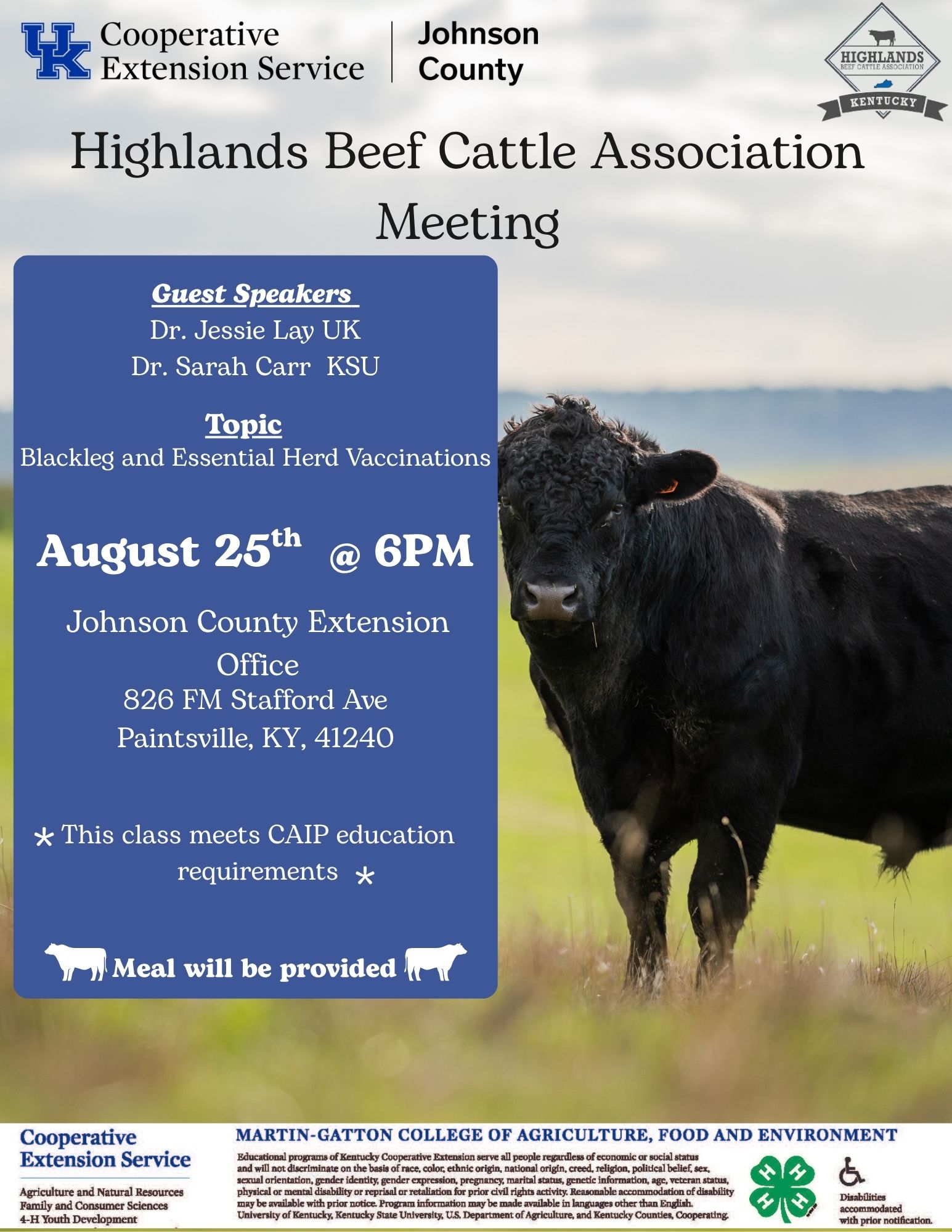 Beef Cattle Meeting Flyer