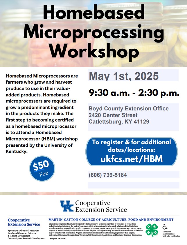 Informational Flyer for Homebased Microprocessing Workshop