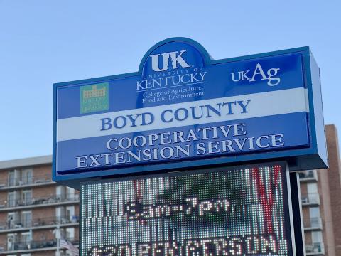Outdoor sign for Boyd County Cooperative Extension Services