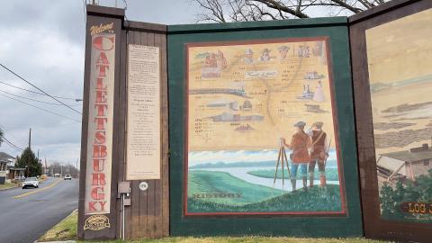 Mural showing history of Catlettsburg, Kentucky